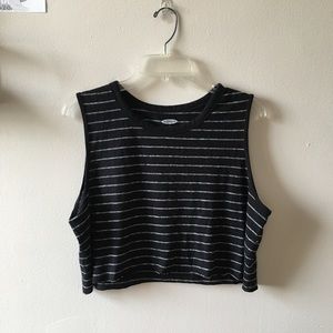 black and white crop tank